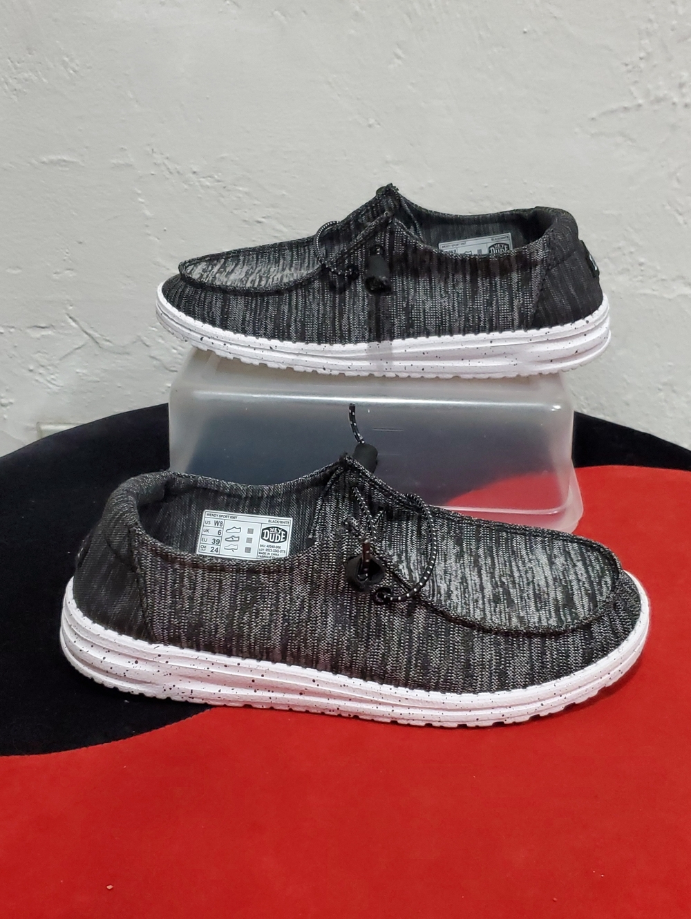 Hey Dude Wendy Sport Knit In Black And White Size 8
